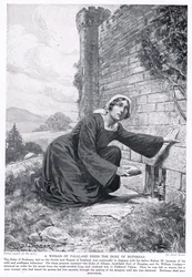 Eine Frau aus Falkland füttert den Herzog von Rothesay, 1920er Jahre